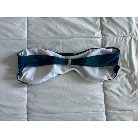 Victorias Secret Twist Front Strapless Large Bandeau Swim Bikini Top Blue - Picture 6 of 6